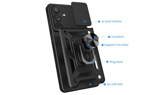 Ударопрочный чехол Camshield Serge Ring для Samsung Galaxy A34 5G Черный - фото