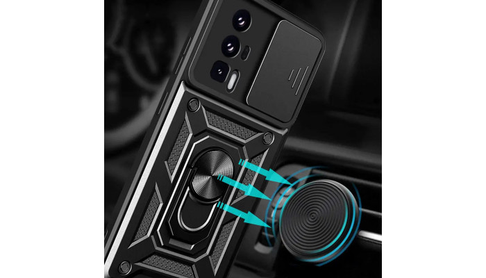 Ударостійкий чохол Camshield Serge Ring для Xiaomi Poco F5 Pro / Redmi K60 / K60 Pro Чорний - фото