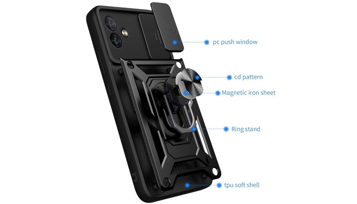Ударостійкий чохол Camshield Serge Ring для Samsung Galaxy A05 Чорний - фото