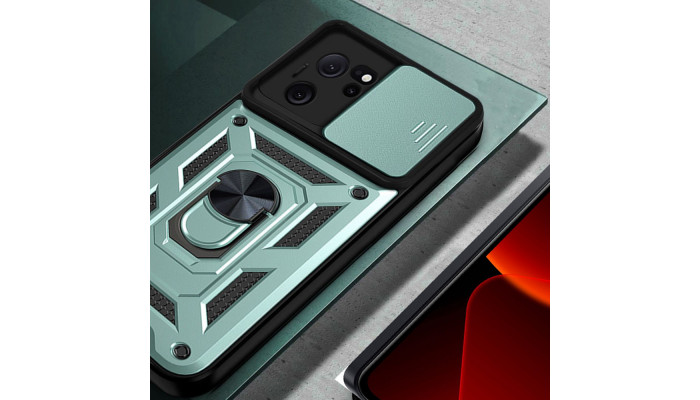 Ударостійкий чохол Camshield Serge Ring для Xiaomi 13T / 13T Pro Зелений - фото