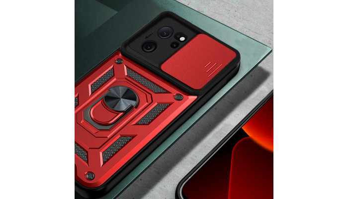 Ударостійкий чохол Camshield Serge Ring для Xiaomi 13T / 13T Pro Червоний - фото