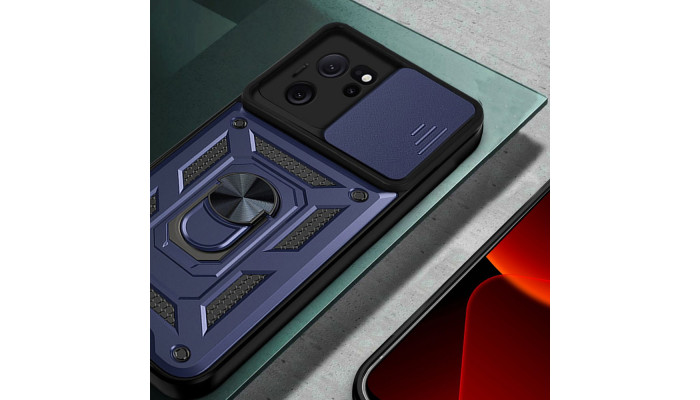 Ударопрочный чехол Camshield Serge Ring для Xiaomi 13T / 13T Pro Синий - фото