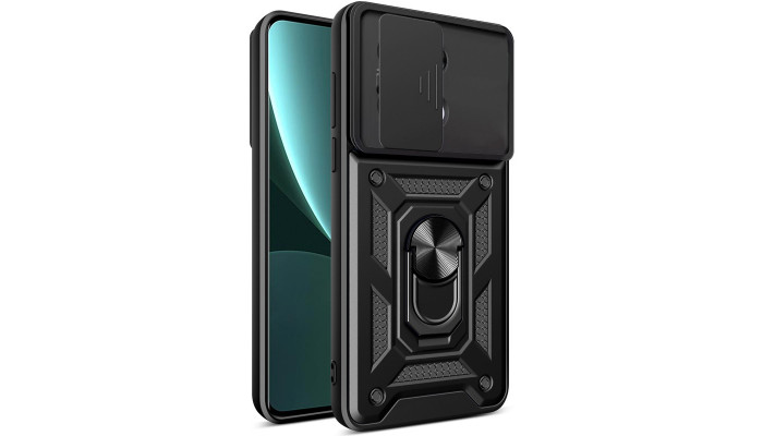 Ударопрочный чехол Camshield Serge Ring для Xiaomi Redmi Note 13 Pro 4G / Poco M6 Pro 4G Черный - фото