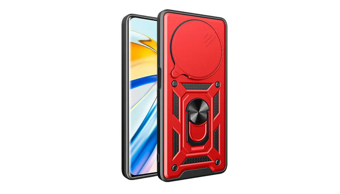 Ударопрочный чехол Camshield Serge Ring для Xiaomi Redmi 14C / Poco C75 Красный - фото