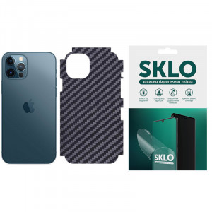 Защитная пленка SKLO Back (на заднюю панель+грани без углов) Carbon для Apple iPhone XS (5.8