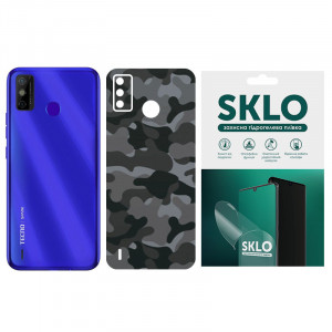 Защитная пленка SKLO Back (на заднюю панель) Camo для TECNO Spark 8 Серый / Army Gray