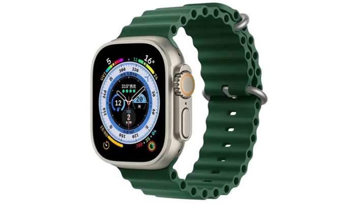 Ремешок Ocean Band для Apple watch 42mm/44mm/45mm/49mm Зеленый / Forest green - фото