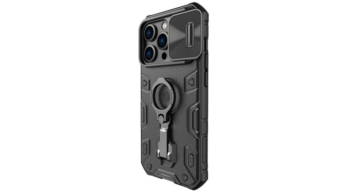 TPU+PC чехол Nillkin CamShield Armor Pro no logo (шторка на камеру) для Apple iPhone 14 Pro Max Черный - фото