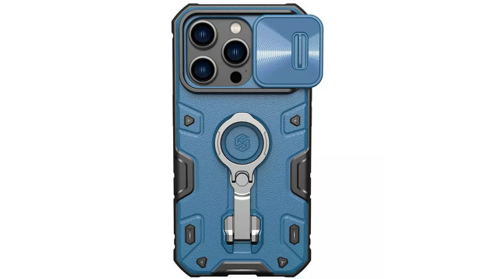 TPU+PC чехол Nillkin CamShield Armor Pro no logo (шторка на камеру) для Apple iPhone 14 Pro Max Синий - фото