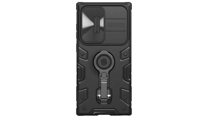 TPU+PC чехол Nillkin CamShield Armor Pro no logo (шторка на камеру) для Samsung Galaxy S23 Ultra Черный - фото