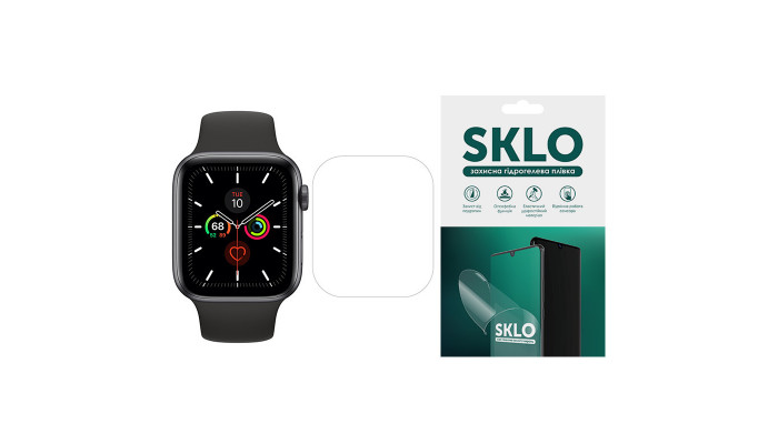 Защитная гидрогелевая пленка SKLO (экран) 6шт. для Apple Watch 40mm Прозрачный фото
