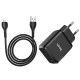 Сетевое зарядное устройство (зарядка) HOCO N7 (2USB/2,1A) + USB - Lightning Черный - фото