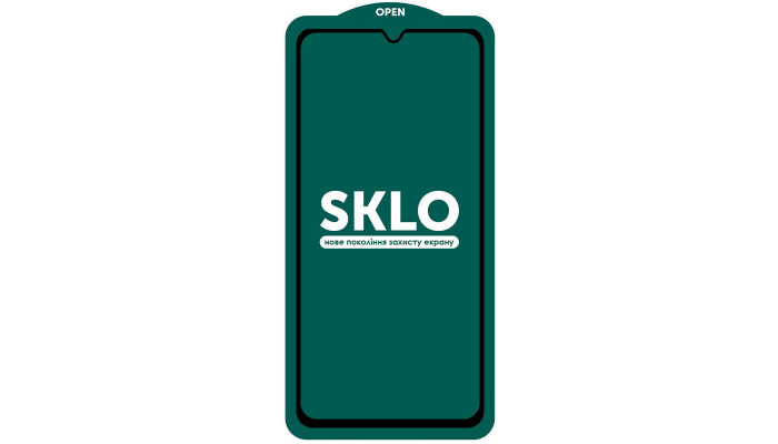 Захисне скло SKLO 5D (тех.пак) для Xiaomi Redmi 10C / Poco C40 / 12C Чорний - фото