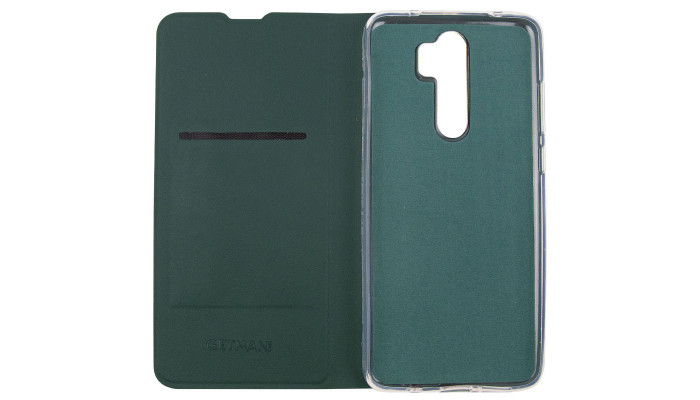 Кожаный чехол книжка GETMAN Elegant (PU) для Xiaomi Redmi Note 8 Pro Зеленый - фото