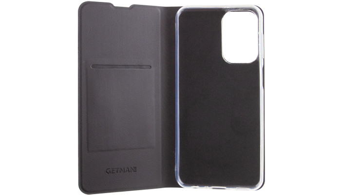 Кожаный чехол книжка GETMAN Elegant (PU) для Xiaomi Redmi Note 11 Pro 4G/5G / 12 Pro 4G Черный - фото