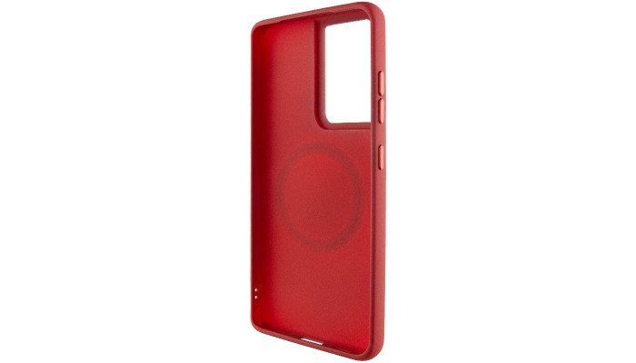 TPU чохол Bonbon Metal Style with MagSafe для Samsung Galaxy S21 Ultra Червоний / Red - фото