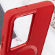 TPU чехол Bonbon Metal Style with MagSafe для Samsung Galaxy S21 Ultra Красный / Red - фото