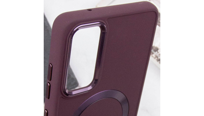 TPU чохол Bonbon Metal Style with MagSafe для Samsung Galaxy A54 5G Бордовий / Plum - фото