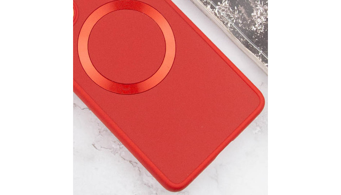 TPU чехол Bonbon Metal Style with MagSafe для Samsung Galaxy S21 FE Красный / Red - фото