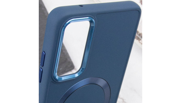 TPU чехол Bonbon Metal Style with MagSafe для Samsung Galaxy S21 FE Синий / Cosmos Blue - фото