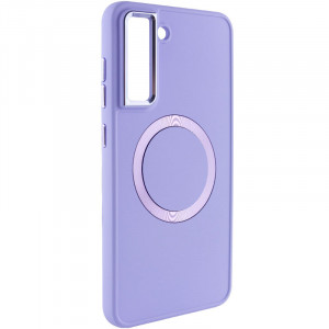 TPU чехол Bonbon Metal Style with MagSafe для Samsung Galaxy S21 FE Сиреневый / Dasheen