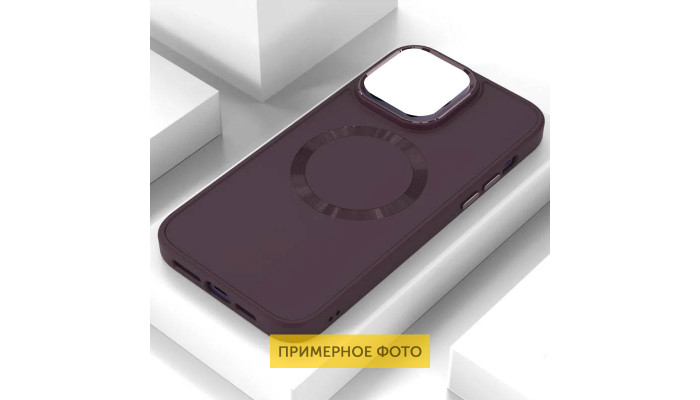 TPU чехол Bonbon Metal Style with MagSafe для Samsung Galaxy S22 Ultra Бордовый / Plum - фото