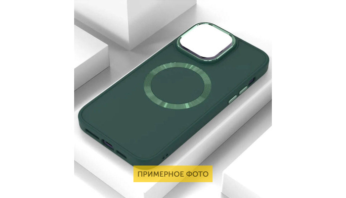 TPU чехол Bonbon Metal Style with MagSafe для Samsung Galaxy S22 Ultra Зеленый / Army Green - фото