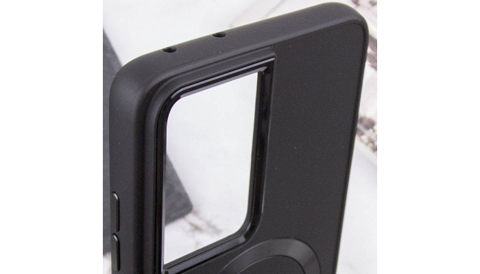 TPU чехол Bonbon Metal Style with MagSafe для Samsung Galaxy S22 Ultra Черный / Black - фото