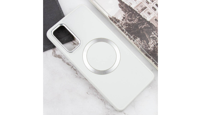 TPU чехол Bonbon Metal Style with MagSafe для Samsung Galaxy S22+ Белый / White - фото
