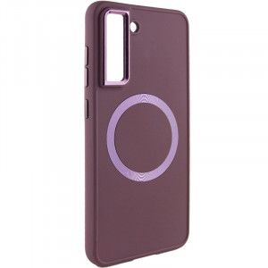 TPU чохол Bonbon Metal Style with MagSafe для Samsung Galaxy S22 Бордовий / Plum