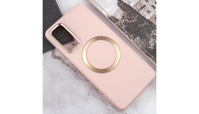 TPU чохол Bonbon Metal Style with MagSafe для Samsung Galaxy S22 Рожевий / Light Pink - фото