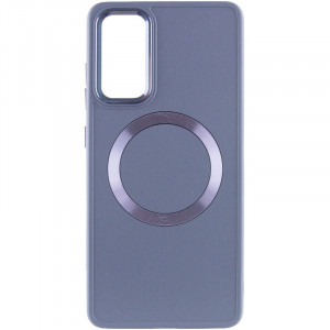 TPU чехол Bonbon Metal Style with MagSafe для Samsung Galaxy S22 Серый / Lavender