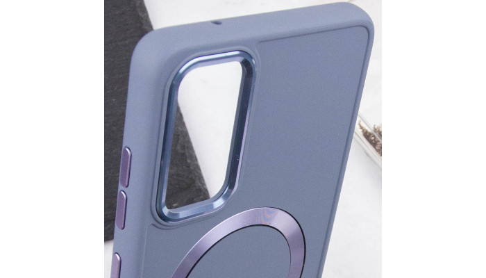 TPU чехол Bonbon Metal Style with MagSafe для Samsung Galaxy S22 Серый / Lavender - фото