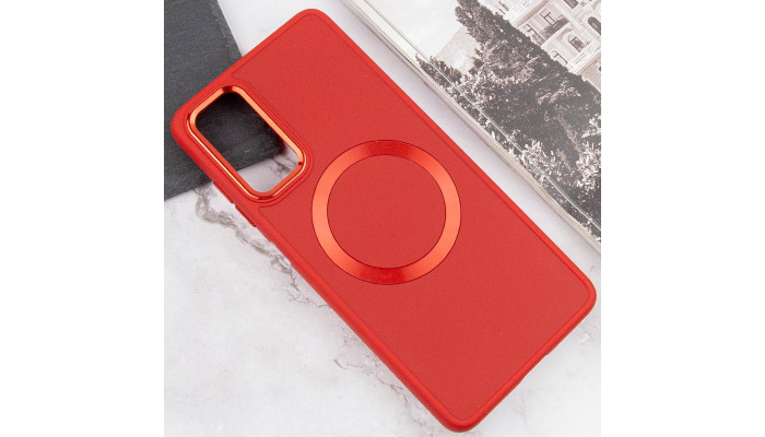 TPU чохол Bonbon Metal Style with MagSafe для Xiaomi Redmi Note 11 (Global) / Note 11S Червоний / Red - фото