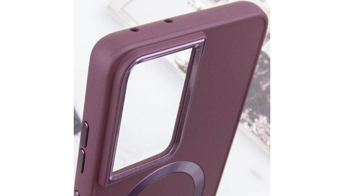 TPU чохол Bonbon Metal Style with MagSafe для Samsung Galaxy S23 Ultra Бордовий / Plum - фото