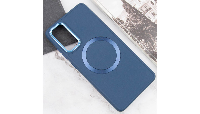 TPU чохол Bonbon Metal Style with MagSafe для Samsung Galaxy A34 5G Синій / Cosmos Blue - фото