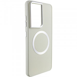 TPU чехол Bonbon Metal Style with MagSafe для Samsung Galaxy S24 Ultra Белый / White