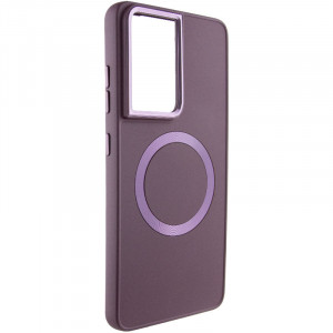 TPU чехол Bonbon Metal Style with MagSafe для Samsung Galaxy S24 Ultra Бордовый / Plum