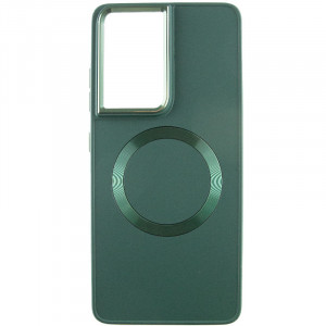 TPU чехол Bonbon Metal Style with MagSafe для Samsung Galaxy S24 Ultra Зеленый / Army Green