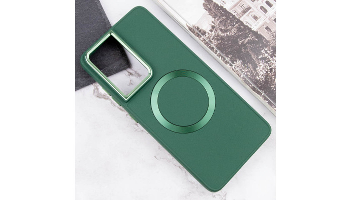 TPU чохол Bonbon Metal Style with MagSafe для Samsung Galaxy S24 Ultra Зелений / Army Green - фото