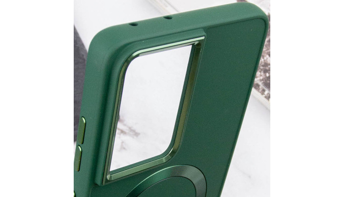 TPU чохол Bonbon Metal Style with MagSafe для Samsung Galaxy S24 Ultra Зелений / Army Green - фото