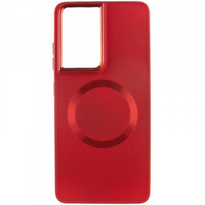 TPU чехол Bonbon Metal Style with MagSafe для Samsung Galaxy S24 Ultra Красный / Red