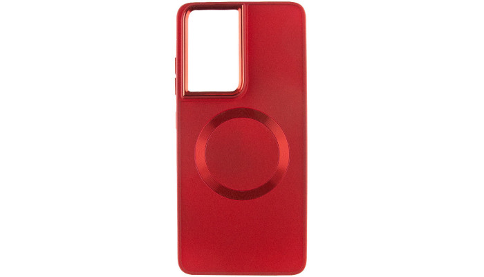 TPU чохол Bonbon Metal Style with MagSafe для Samsung Galaxy S24 Ultra Червоний / Red - фото