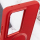 TPU чехол Bonbon Metal Style with MagSafe для Samsung Galaxy S24 Ultra Красный / Red - фото