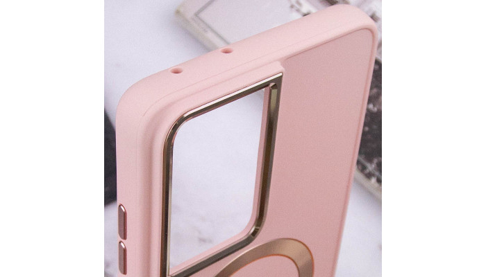 TPU чохол Bonbon Metal Style with MagSafe для Samsung Galaxy S24 Ultra Рожевий / Light Pink - фото
