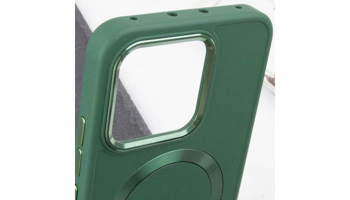 TPU чохол Bonbon Metal Style with MagSafe для Xiaomi 14 Зелений / Army Green - фото
