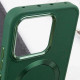 TPU чохол Bonbon Metal Style with MagSafe для Xiaomi Redmi Note 13 Pro+ Зелений / Pine green - фото