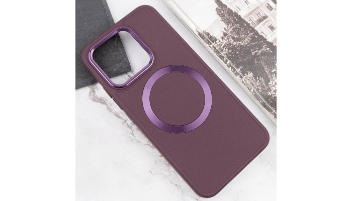 TPU чохол Bonbon Metal Style with MagSafe для Xiaomi Redmi Note 13 4G Бордовий / Plum - фото