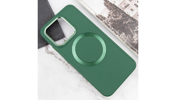 TPU чехол Bonbon Metal Style with MagSafe для Xiaomi Redmi Note 13 4G Зеленый / Army Green - фото