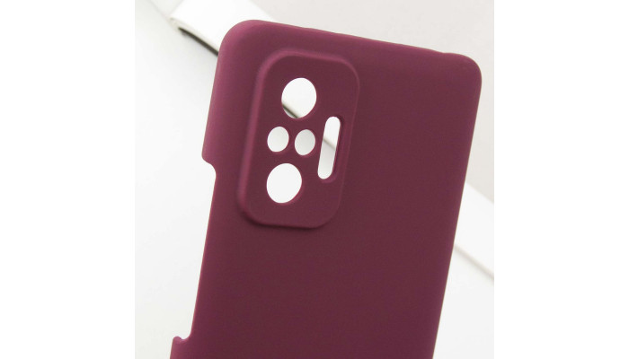 Чехол Silicone Cover Lakshmi Full Camera (AAA) для Xiaomi Redmi Note 10 Pro / 10 Pro Max Бордовый / Plum - фото